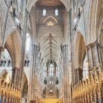 Interior of Westminster Abbey, London.