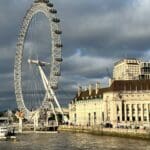 London Eye by the Thames River.