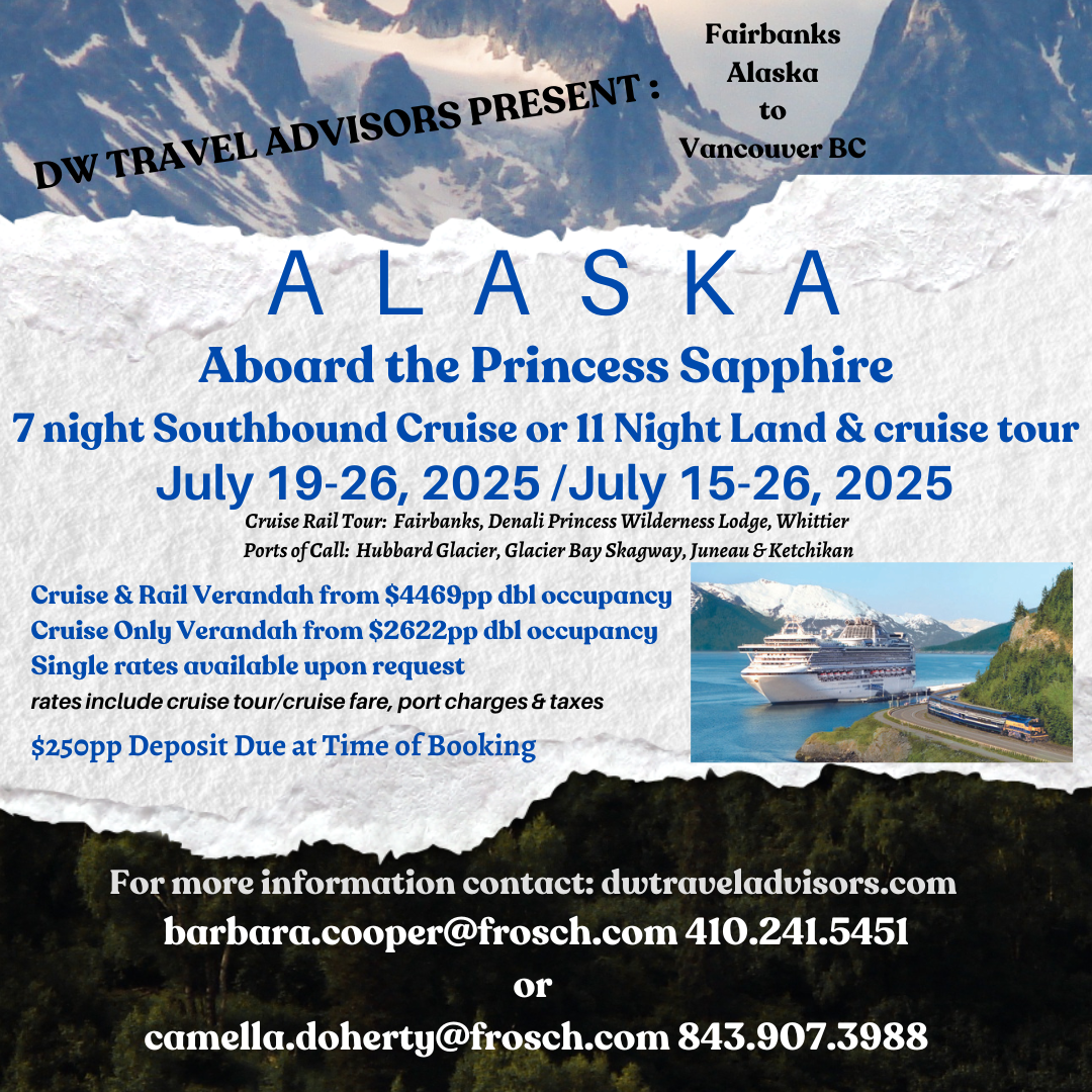 Alaska cruise tour aboard Princess Sapphire.